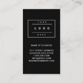 Custom Black Business Logo and Website QR Code Visitenkarte (Rückseite)