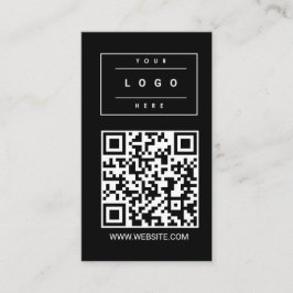Custom Black Business Logo and Website QR Code Visitenkarte