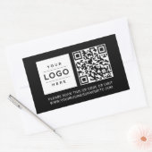 Custom Black Business Logo QR Code Rechteckiger Aufkleber (Umschlag)