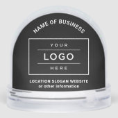 Custom Black Business Name and Logo Schneekugeln (Rückseite)