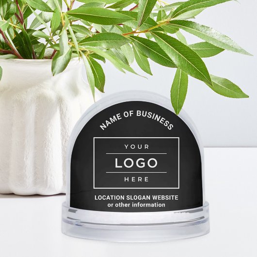 Custom Black Business Name and Logo Schneekugeln