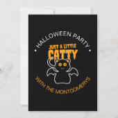 Custom Black Cat Bat Funny Quote Halloween-Party Einladung (Vorderseite)