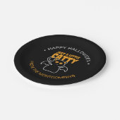 Custom Black Cat Bat Funny Quote Halloween-Party Pappteller (Schrägansicht)
