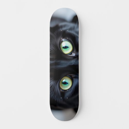 Custom Black Cat Eyes Kitty Pet Foto Skate Deck Skateboard (Vorderseite)