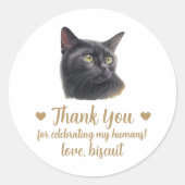 Custom Black Cat Gastgeschenk Hochzeit Stickers (Vorderseite)