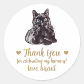 Custom Black Cat Gastgeschenk Hochzeit Stickers (Vorderseite)