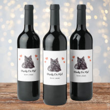 Custom Black Cat I do to Wedding Wine Label