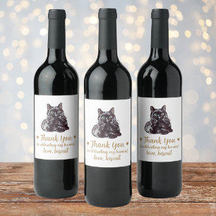 Custom Black Cat I do to Wedding Wine Label Weinetikett