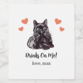 Custom Black Cat I do to Wedding Wine Label Weinetikett (Einzelnes Label)