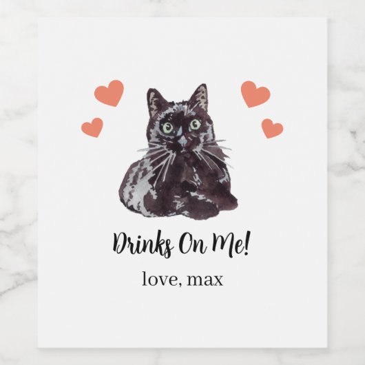 Custom Black Cat I do to Wedding Wine Label Weinetikett (Einzelnes Label)