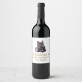 Custom Black Cat I do to Wedding Wine Label Weinetikett (Vorderseite)