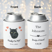 Custom Black Cat Pet Wedding Can Cooler Dosenkühler