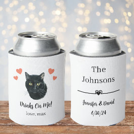 Custom Black Cat Pet Wedding Can Cooler Dosenkühler