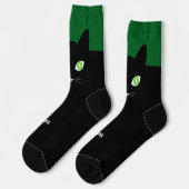 Custom Black Cat Photo Socks with Name - Cat Lover Socken (Linkes Detail)