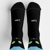 Custom Black Cat Photo Socks with Name - Cat Lover Socken (Oben)