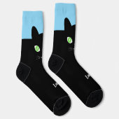 Custom Black Cat Photo Socks with Name - Cat Lover Socken (Rechts)