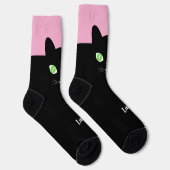 Custom Black Cat Photo Socks with Name - Cat Lover Socken (Rechts)