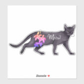 Custom Black Cat Pink Custom Cut Vinyl Sticker (Blatt)
