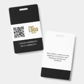 Custom Black Company Logo Name Title Bar Code Ausweis (Front & Back)