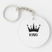 Custom Black Crown King Text Circle Acrylic Schlüsselanhänger (Vorderseite)