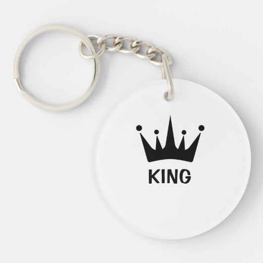 Custom Black Crown King Text Circle Acrylic Schlüsselanhänger (Vorderseite)