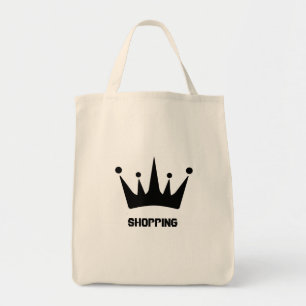 Custom Black Crown Shopping Text Lebensmittelgesch Tragetasche