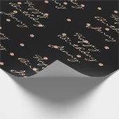 Custom Black Dots Rose Goldenes Kristall Swarovski Geschenkpapier (Ecke)