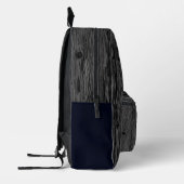 Custom Black Dunkel Medium Grau Holzkörnmuster Mus Bedruckter Rucksack (Links)