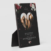 Custom Black Floral Ehepaar Valentinstag Geschenk Fotoplatte (Seite)
