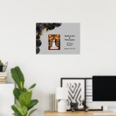 Custom Black Floral Wedding Anniversary Poster (Heimbüro)