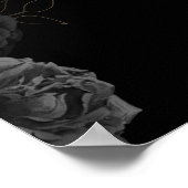 Custom Black Floral Wedding Anniversary Poster (Ecke)