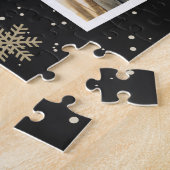Custom Black Foto Collage Weihnachts Jigsaw Puzzle (Seite)