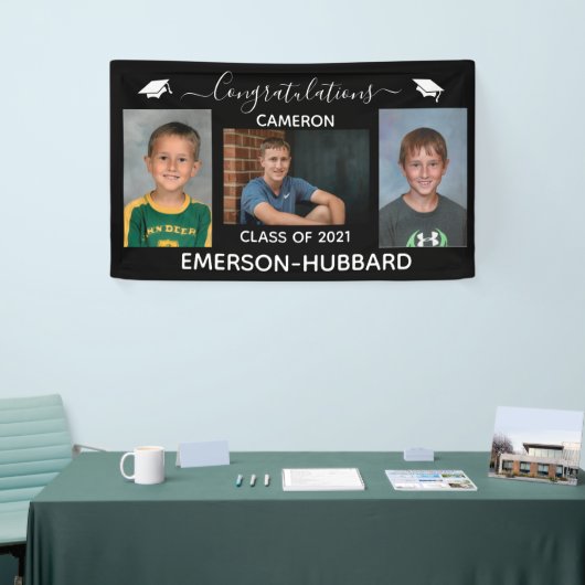 Custom Black Foto High School Abschluss Banner (Messeveranstaltung)