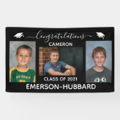 Custom Black Foto High School Abschluss Banner (Horizontal)