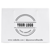 Custom Black Gift Bag mit Firmenlogo 12.5 x 9" Große Geschenktüte (Vorderseite)