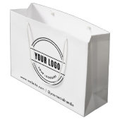 Custom Black Gift Bag mit Firmenlogo 12.5 x 9" Große Geschenktüte (Rückseite Schrägansicht)