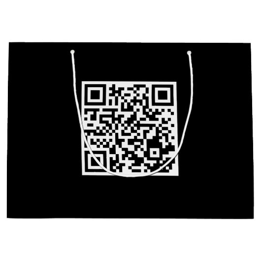 Custom Black Gift Bag mit QR Code Große Geschenktüte (Vorderseite)