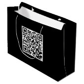 Custom Black Gift Bag mit QR Code Große Geschenktüte (Vorderseite Schrägansicht)