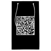 Custom Black Gift Bag mit QR Code Kleine Geschenktüte (Rückseite)