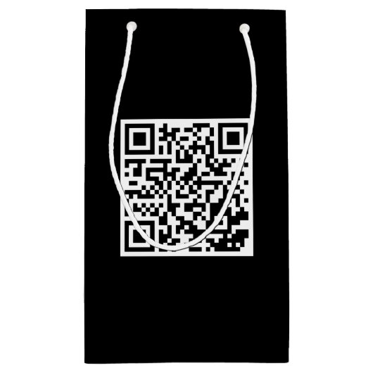 Custom Black Gift Bag mit QR Code Kleine Geschenktüte (Rückseite)