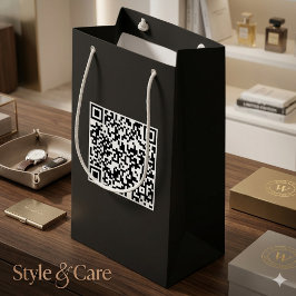 Custom Black Gift Bag mit QR Code Kleine Geschenktüte