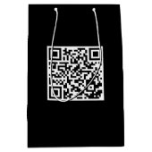 Custom Black Gift Bag mit QR Code Mittlere Geschenktüte (Vorderseite)