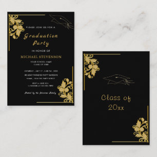 Custom Black Gold Abschluss Einladung - Special