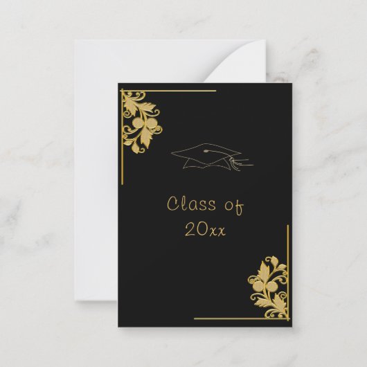 Custom Black Gold Abschluss Einladung - Special (Rückseite)