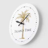 Custom Black Gold Artistic Palm Tree Tropical Große Wanduhr (Winkel)