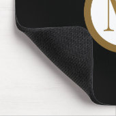 Custom Black & Gold Center Seal Monogram Mousepad (Ecke)