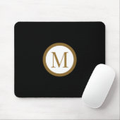 Custom Black & Gold Center Seal Monogram Mousepad (Mit Mouse)