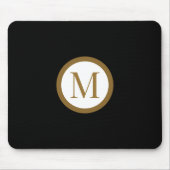 Custom Black & Gold Center Seal Monogram Mousepad (Vorne)