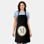 Custom Black & Gold Center Seal Monogram Schürze (Getragen)