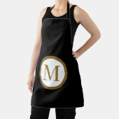 Custom Black & Gold Center Seal Monogram Schürze (InSitu)